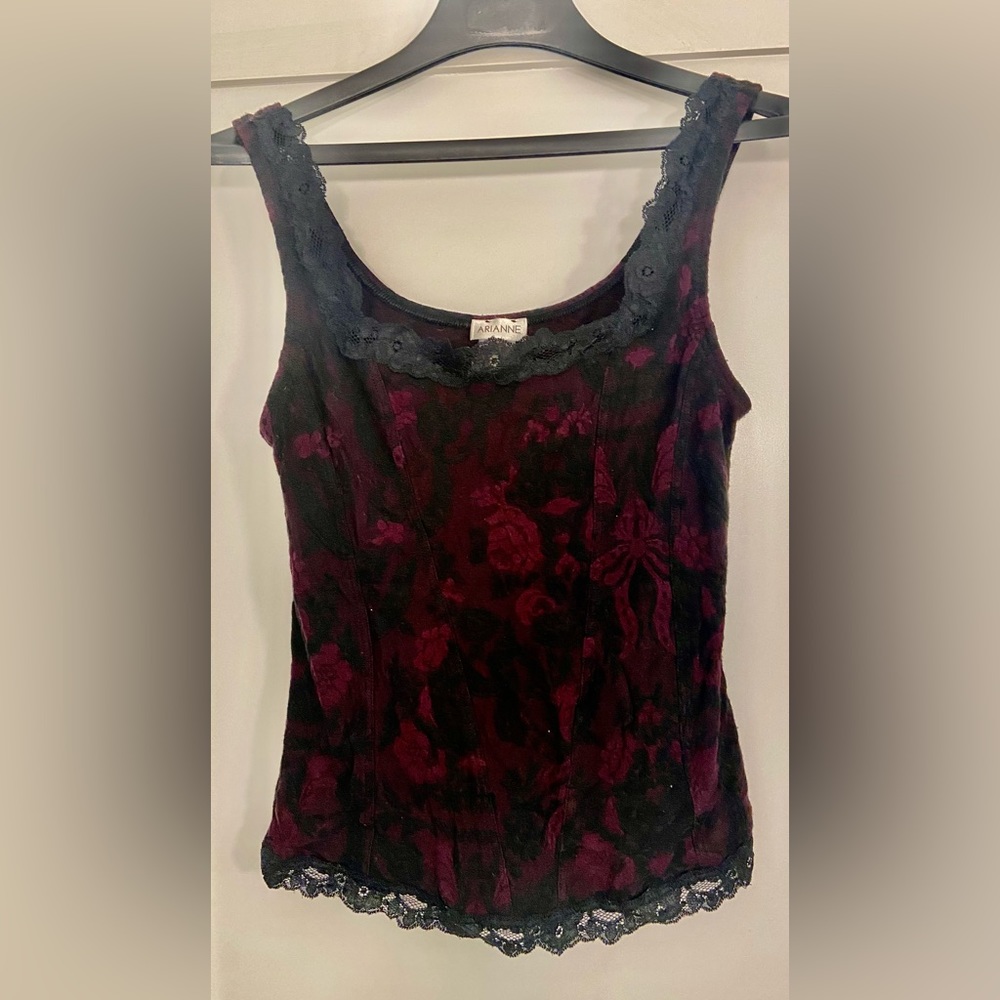 Camisole. Deep purple and black. Size L.